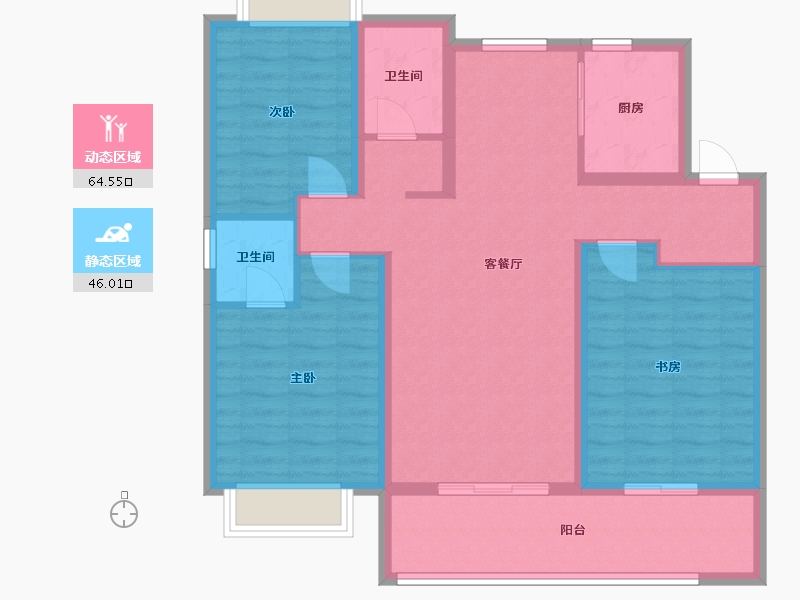 安徽省-阜阳市-天阜广场-99.03-户型库-动静分区