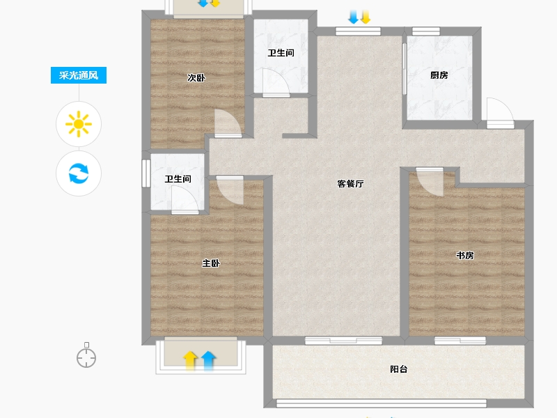 安徽省-阜阳市-天阜广场-99.03-户型库-采光通风