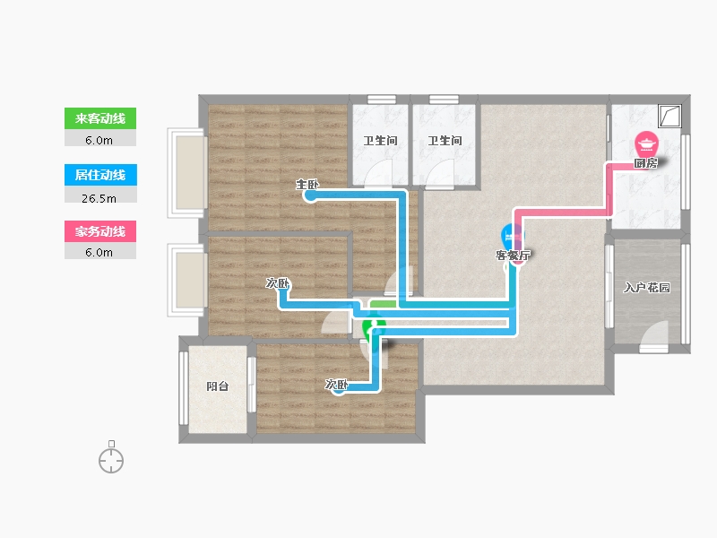 福建省-龙岩市-莲西小区-96.00-户型库-动静线