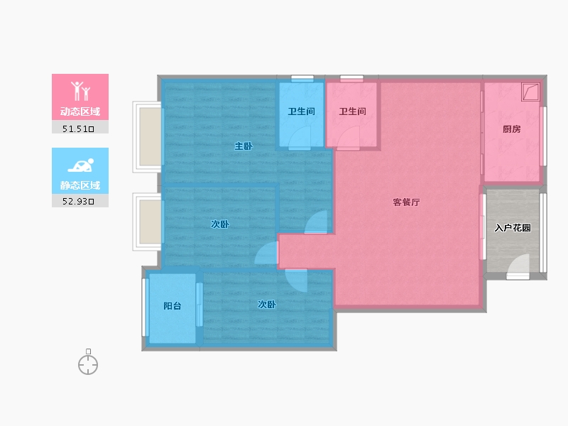 福建省-龙岩市-莲西小区-96.00-户型库-动静分区