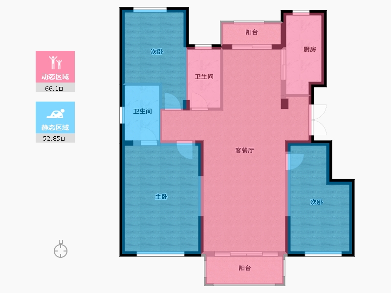 黑龙江省-大庆市-春风十里-120.00-户型库-动静分区