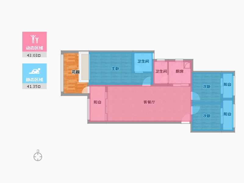 湖南省-湘潭市-锴鑫森林雅园-100.00-户型库-动静分区