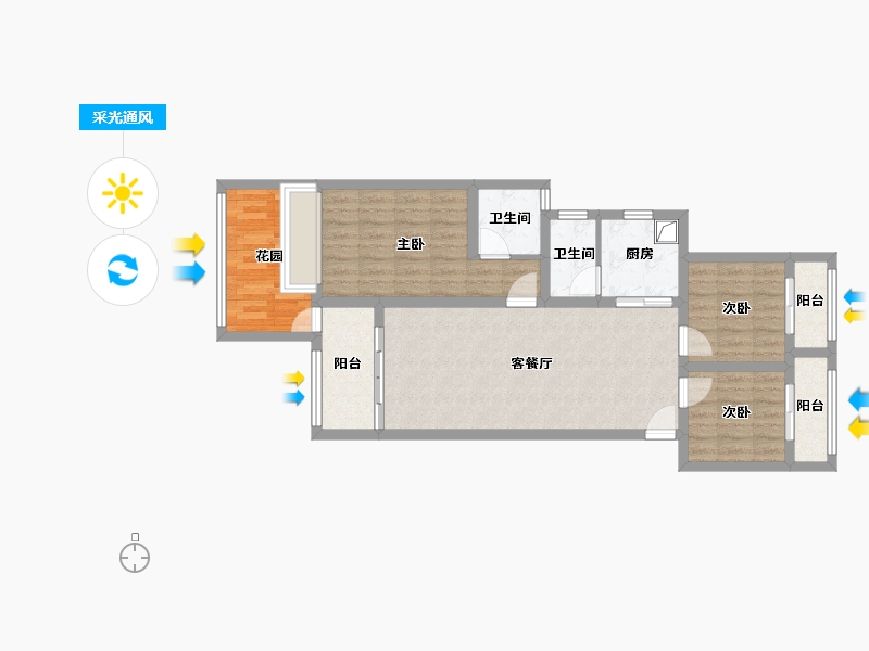 湖南省-湘潭市-锴鑫森林雅园-100.00-户型库-采光通风