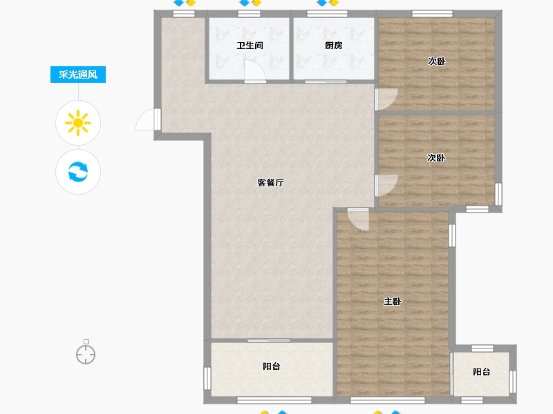 山东省-滨州市-德坤华府-112.80-户型库-采光通风