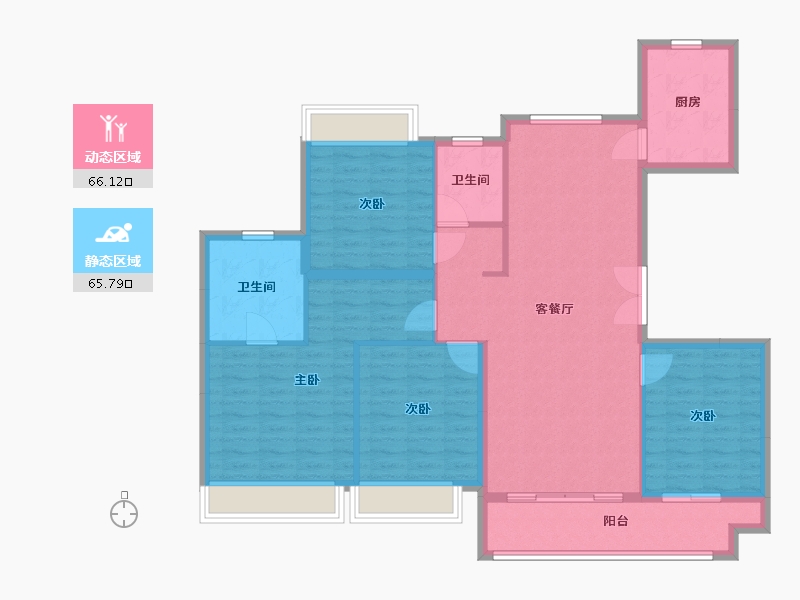 江苏省-常州市-时代天悦-120.00-户型库-动静分区