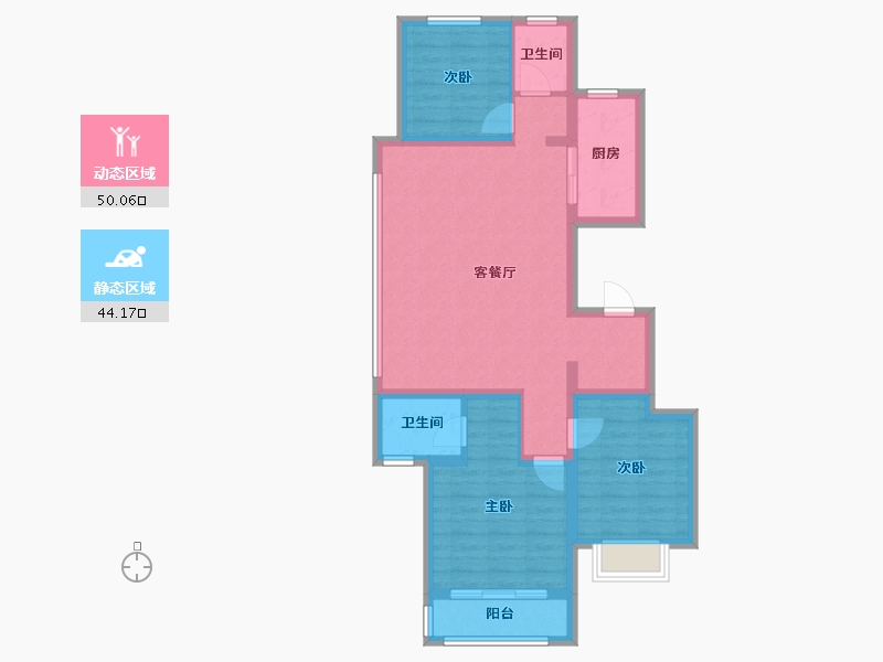 河北省-衡水市-坤源壹号院-92.80-户型库-动静分区