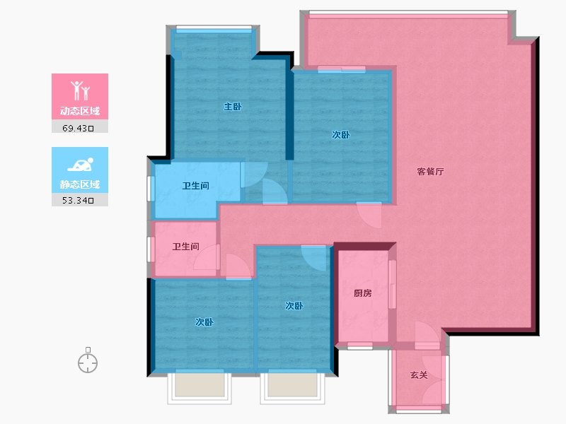 广东省-惠州市-景富双湖湾-120.80-户型库-动静分区