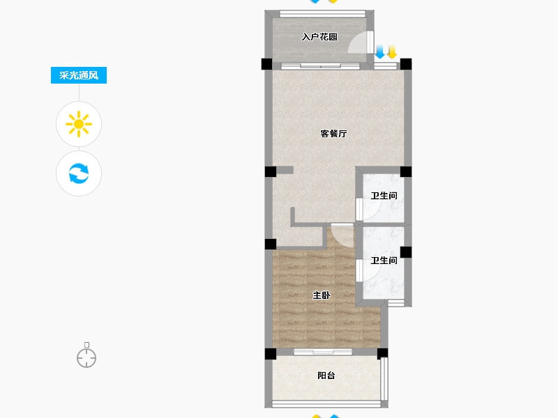 云南省-大理白族自治州-大理苍山高尔夫云境小区-80.00-户型库-采光通风