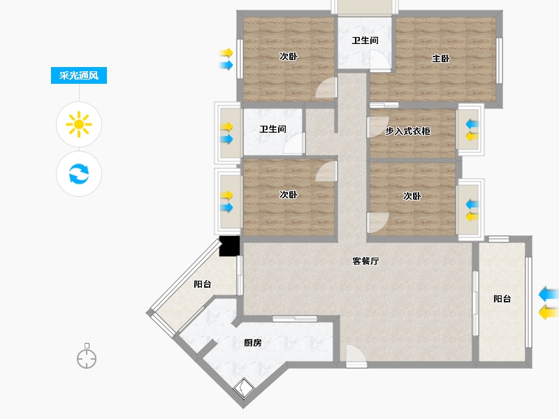 福建省-泉州市-绿洲花园-139.00-户型库-采光通风