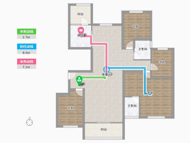 黑龙江省-鹤岗市-深物业前海港湾花园-122.89-户型库-动静线