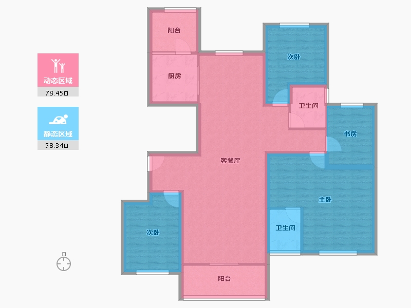 黑龙江省-鹤岗市-深物业前海港湾花园-122.89-户型库-动静分区