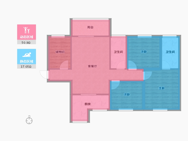 广东省-深圳市-金汐府小区-77.61-户型库-动静分区