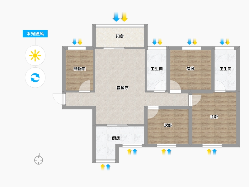 广东省-深圳市-金汐府小区-77.61-户型库-采光通风