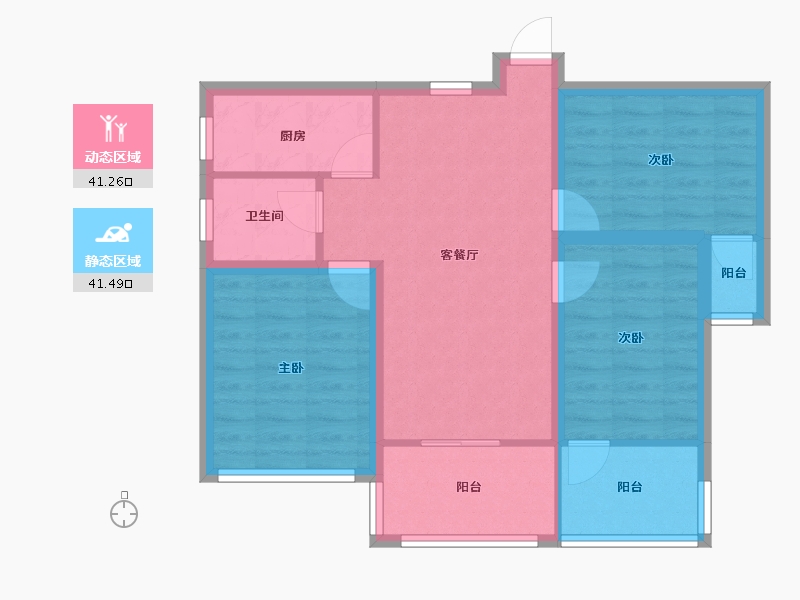 广东省-深圳市-宜城风景花园-73.43-户型库-动静分区