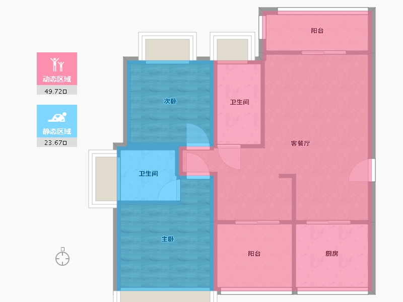 广东省-深圳市-佳华领域广场一期-65.25-户型库-动静分区