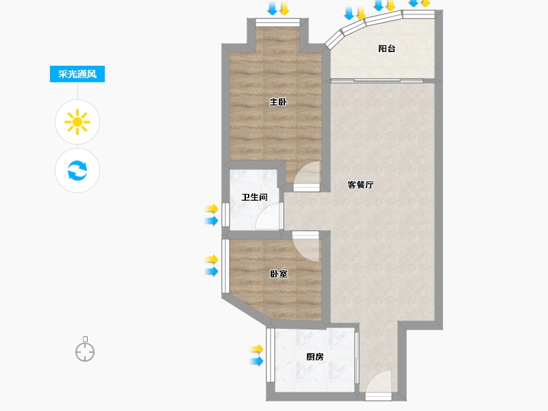 广东省-深圳市-丰泽湖山庄-55.14-户型库-采光通风