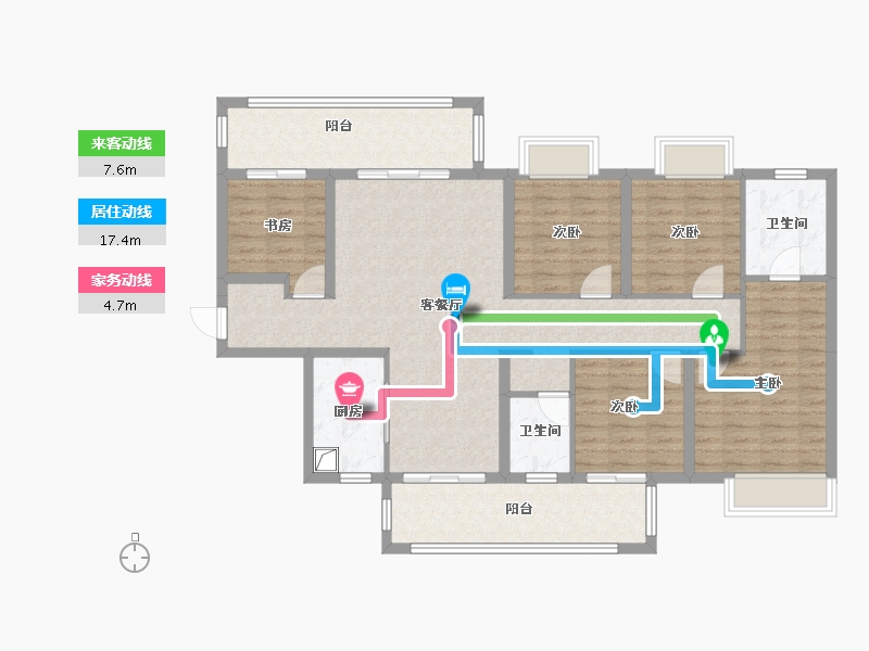 广西壮族自治区-南宁市-路桥一区-128.00-户型库-动静线