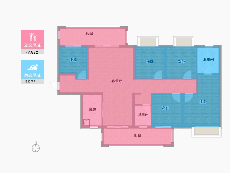 广西壮族自治区-南宁市-路桥一区-128.00-户型库-动静分区