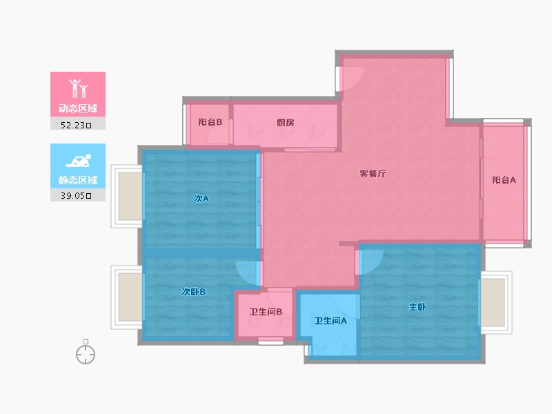 广东省-深圳市-中海怡美山庄-81.81-户型库-动静分区