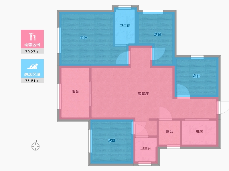 广东省-深圳市-仁恒峦山美地-65.28-户型库-动静分区