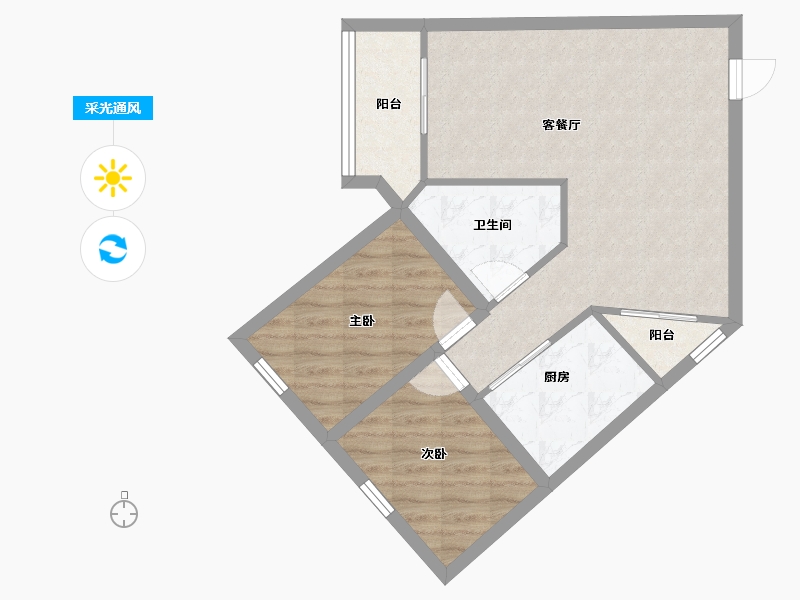 广东省-深圳市-桦润馨居-62.50-户型库-采光通风