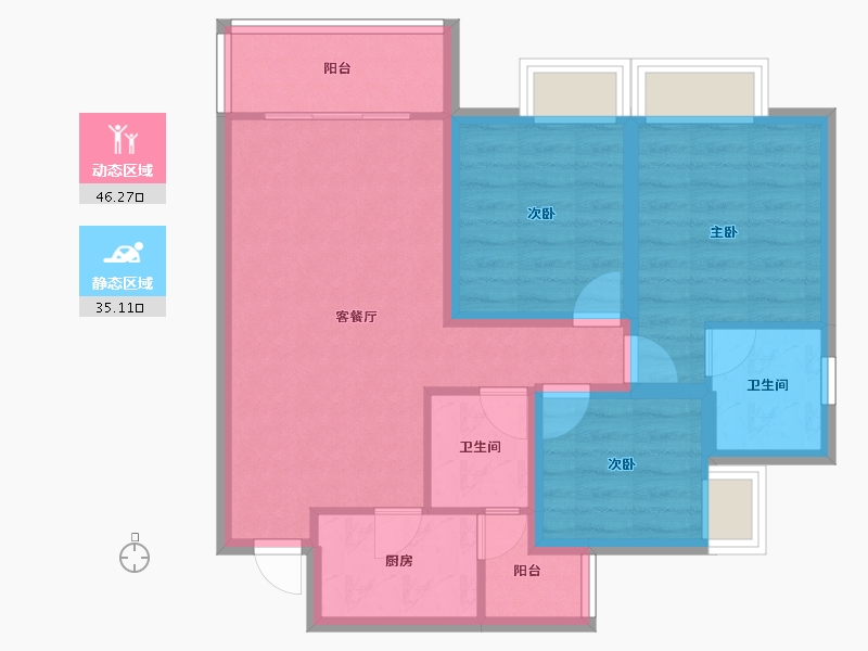 广东省-深圳市-宜城风景花园-71.93-户型库-动静分区