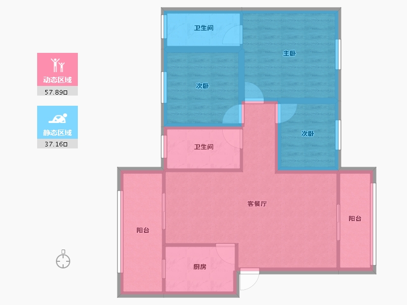 广东省-深圳市-雅庭名苑-84.65-户型库-动静分区