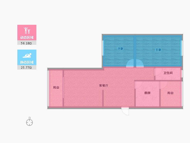 广东省-深圳市-鹏达花园-73.50-户型库-动静分区