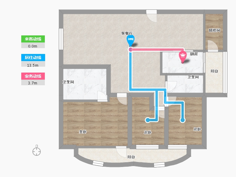 广东省-深圳市-华南西苑-65.98-户型库-动静线