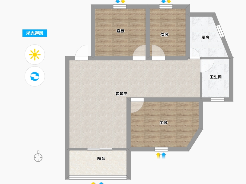 广东省-深圳市-金侨花园-68.86-户型库-采光通风