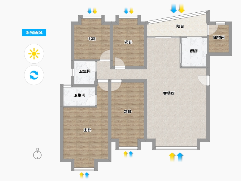 广东省-深圳市-紫薇苑(西区)-102.18-户型库-采光通风