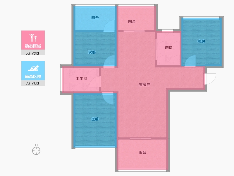 广东省-深圳市-宜城风景花园-77.95-户型库-动静分区