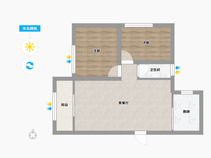 广东省-深圳市-宏兴苑-50.87-户型库-采光通风