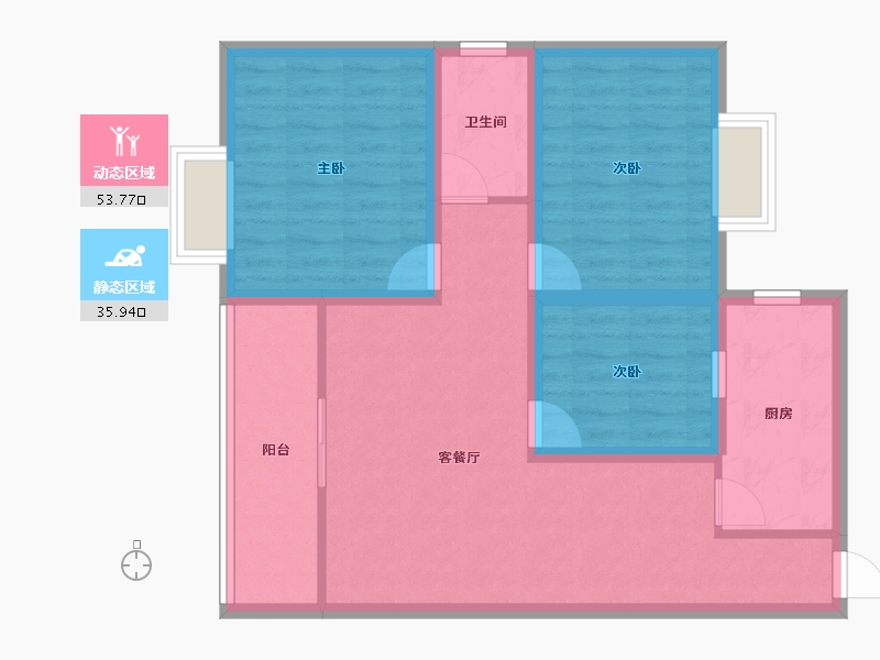 黑龙江省-鹤岗市-广物花园-79.55-户型库-动静分区