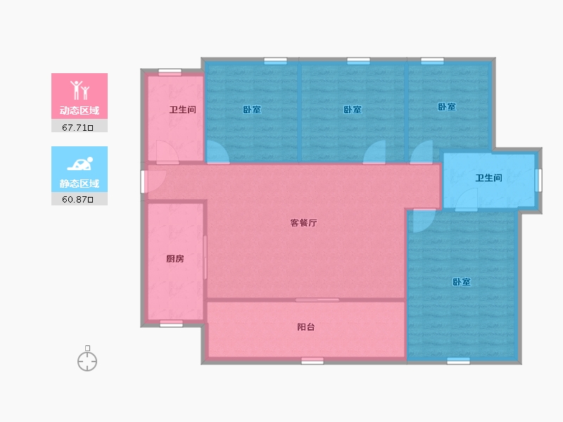 广东省-深圳市-万科红(四期)-118.66-户型库-动静分区