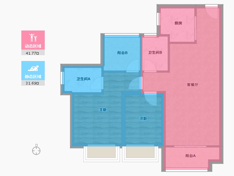 广东省-深圳市-远洋新天地花园（一期）-65.29-户型库-动静分区