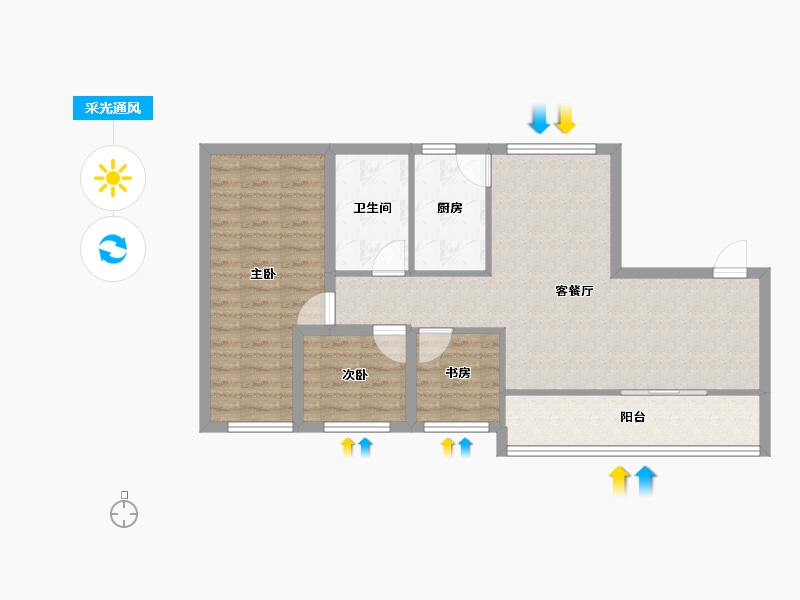 广东省-深圳市-家和花园-74.39-户型库-采光通风