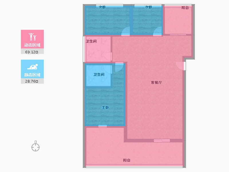 广东省-深圳市-锦绣江南一二三期-86.99-户型库-动静分区