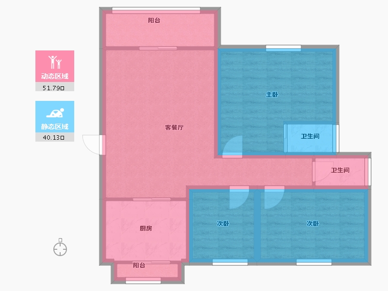 广东省-深圳市-丰泽湖山庄-81.73-户型库-动静分区