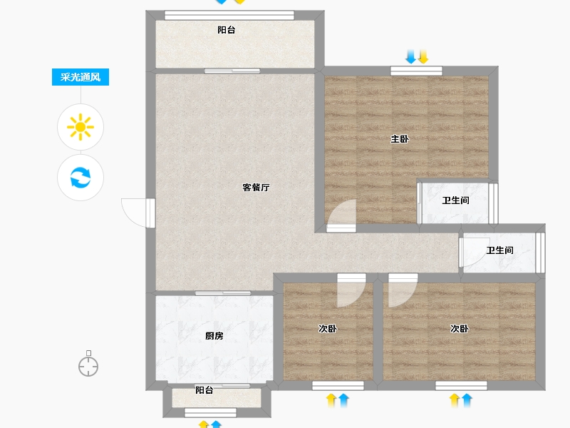 广东省-深圳市-丰泽湖山庄-81.73-户型库-采光通风