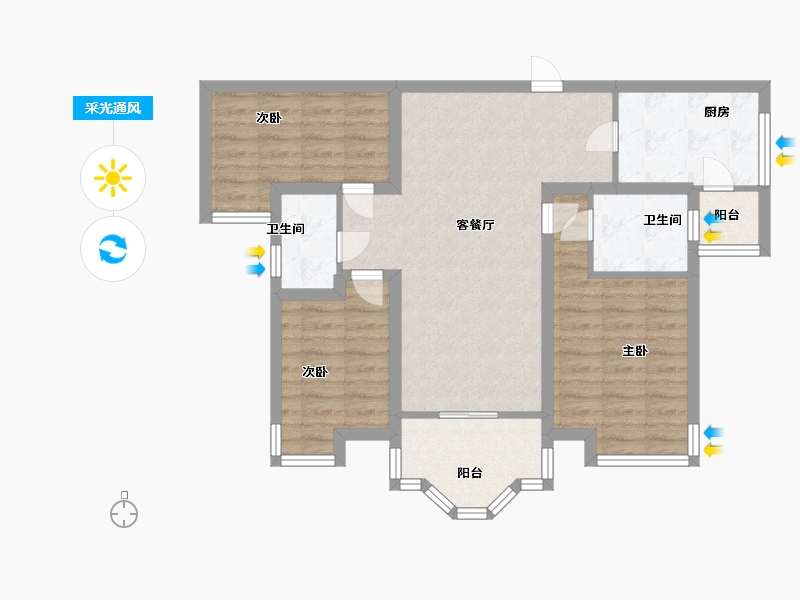 广东省-深圳市-玉湖山畔-78.39-户型库-采光通风