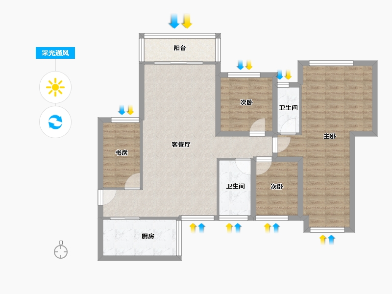 广东省-深圳市-星河盛世-99.91-户型库-采光通风