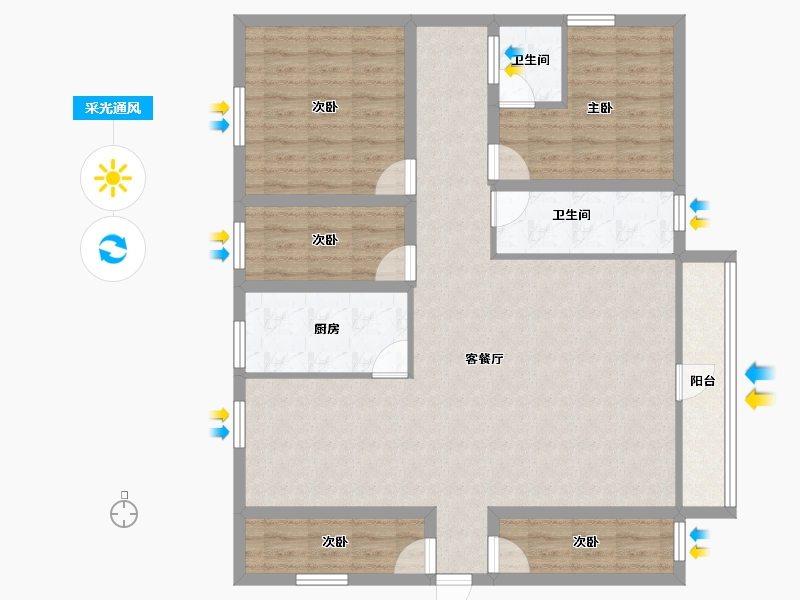 广东省-深圳市-万科翰邻城-111.58-户型库-采光通风