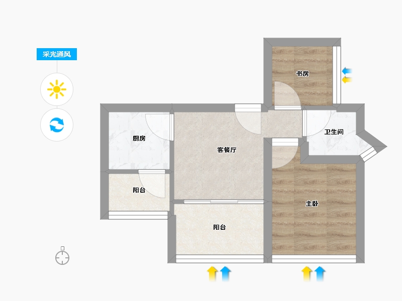 黑龙江省-鹤岗市-宝能太古城南区-30.75-户型库-采光通风