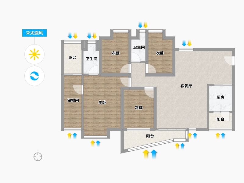 广东省-深圳市-信义假日名城(五期)-100.89-户型库-采光通风