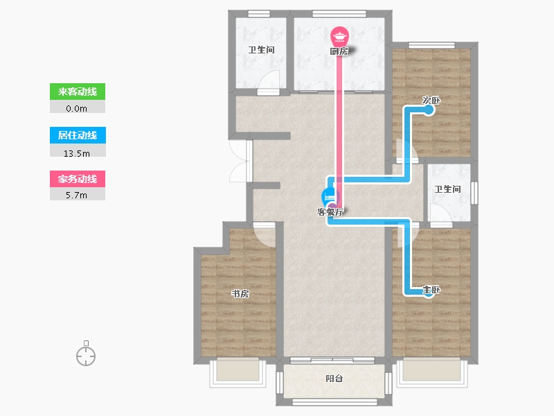 陕西省-榆林市-正林小区-103.20-户型库-动静线