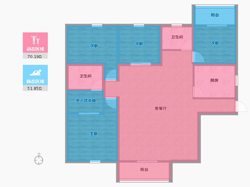 黑龙江省-鹤岗市-蓝漪花园-109.30-户型库-动静分区