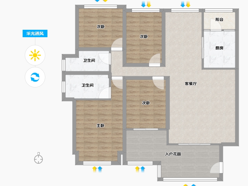 广东省-深圳市-幸福城二期-111.52-户型库-采光通风