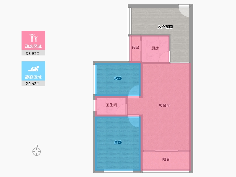 广东省-深圳市-万科翰邻城-64.40-户型库-动静分区