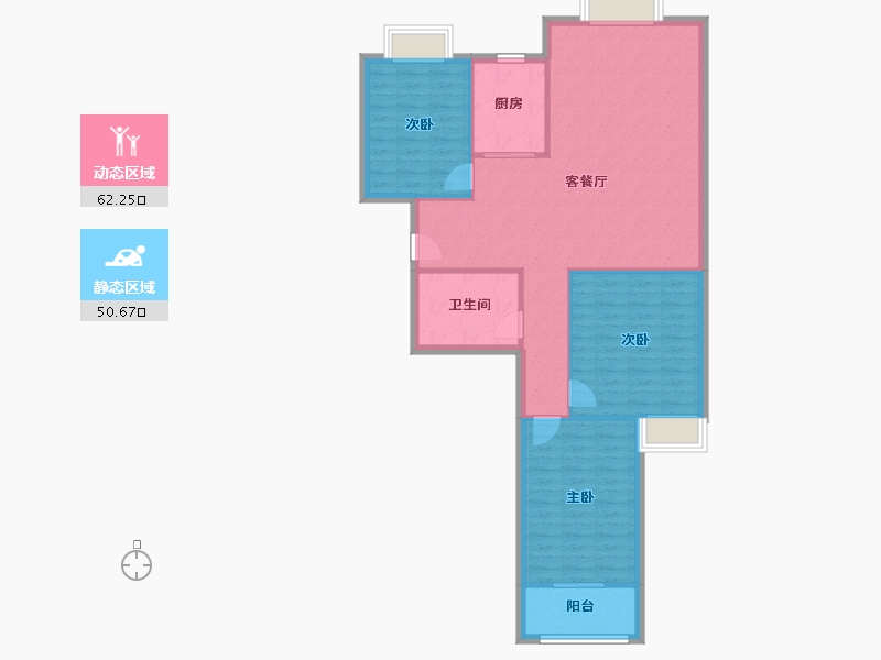 山东省-济南市-幸福柳小区-106.00-户型库-动静分区